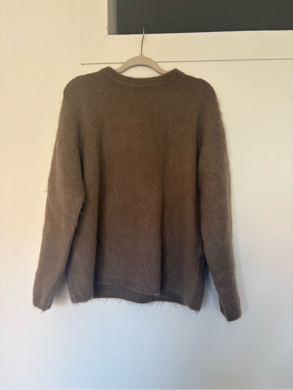 H&M Women's Mohair Crewneck Sweater in Taupe Brown